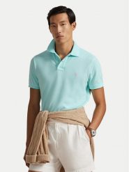 Polo Ralph Lauren Polo 710536856500 Turkusowy Slim Fit. Niebieskie koszulki polo męskie Polo Ralph Lauren, m, bez wzorów, z bawełny, bez ramiączek. Za 569.99 zł.