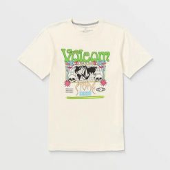 Koszulka Volcom Worldly off white. Białe koszulki sportowe męskie Volcom, bez wzorów, bez kołnierzyka, bez ramiączek. Za 148.05 zł.
