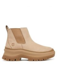 Timberland Sztyblety Roxie Lane Mid TB0A28XMEN71 Beżowy. Brązowe botki damskie Timberland, z nubiku, bez obcasa, na płaskiej podeszwie, bez zapięcia. Za 539.99 zł.