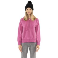 Bluza z bawełna z kaptur na czas wolny na co dzień. Fioletowe bluzy damskie LEONE 1947 APPAREL, bez wzorów, z bawełny, bez kaptura, na fitness i siłownię. W wyprzedaży za 191.56 zł.