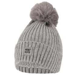 Czapka termiczna + pompon, damska Onesize - 4 sztuki. Czerwone czapki i kapelusze damskie HEAT KEEPER, bez wzorów, z elastanu. Za 207.04 zł.