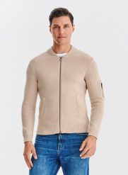 PAKO LORENTE - Rozpinany kardigan w kolorze beżowym. Brązowe kardigany męskie Pako Lorente, l, bez wzorów, z bawełny. Za 399.99 zł.