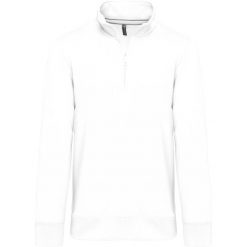 T-shirt bawełniany Kariban Col Zippé. Białe t-shirty męskie KARIBAN, xl, bez wzorów, z bawełny, bez kołnierzyka. Za 200.85 zł.