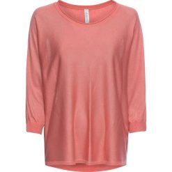 Sweter, dzianina o gładkim splocie drobnych oczek bonprix dymny koralowy. Swetry damskie bonprix. Za 59.99 zł.