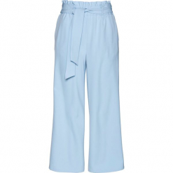 Spodnie culotte z wiązanym paskiem bonprix lodowy niebieski. Spodnie materiałowe damskie marki DOMYOS. Za 109.99 zł.