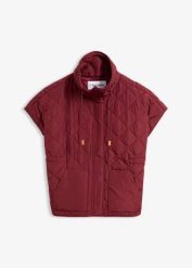 Kamizelka pikowana funkcyjna oversize, hydrofobowa. Czarne kurtki damskie bonprix, bez wzorów, bez kaptura. Za 179.99 zł.