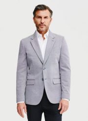 Granatowa marynarka melanż. Marynarki męskie Pako Lorente, bez wzorów, z bawełny, casualowe. Za 399.99 zł.