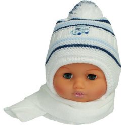 Czapka niemowlęca z szalikiem CZ+S 154E biała. Czapki dla dzieci marki Proman. Za 38.76 zł.
