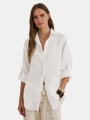 LAUREN RALPH LAUREN Koszula 200782777001 Biały Relaxed Fit. Białe bluzki damskie Lauren Ralph Lauren, xxl, bez wzorów, ze lnu, bez kołnierzyka, bez ramiączek. Za 709.99 zł.