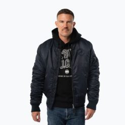 Kurtka męska Pitbull Hacket Washed Bomber. Niebieskie kurtki sportowe męskie PITBULL, l, bez wzorów, z materiału, na fitness i siłownię. Za 359.99 zł.