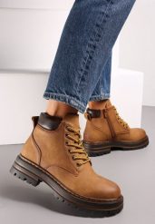 Brązowe Traperki z Lekkim Ociepleniem Malak. Brązowe śniegowce i trapery damskie Born2be. Za 94.99 zł.