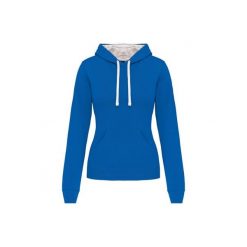 Bluza damska z kapturem Kariban Contrastée. Niebieskie bluzy damskie KARIBAN, bez wzorów, z kapturem. Za 194.50 zł.