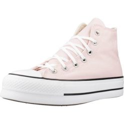 Buty Converse Chuck Taylor All Star Lift Hi różowe. Czerwone trampki i tenisówki damskie Converse, bez wzorów, z tkaniny, retro, bez zapięcia. Za 214.99 zł.