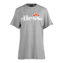 Koszulka treningowa damska Ellesse Albany. Szare koszulki sportowe damskie Ellesse, l, bez wzorów, z bawełny, bez kołnierzyka, bez ramiączek, na fitness i siłownię. Za 129.99 zł.