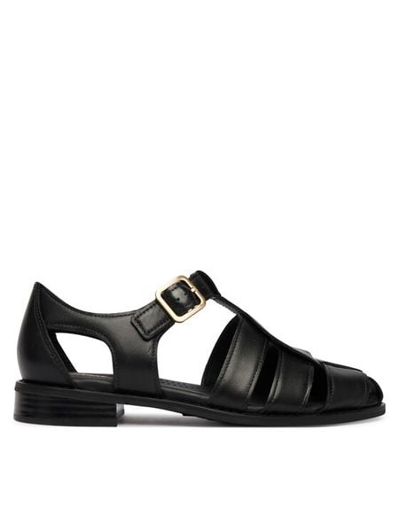 Clarks Sandały Hana Sun 26181215 Czarny. Czarne sandały damskie Clarks, bez wzorów, ze skóry, bez obcasa, na płaskiej podeszwie, bez zapięcia. Za 429.99 zł.