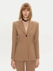 Simona Corsellini Marynarka A24CPGI017 Beżowy Regular Fit. Brązowe żakiety damskie SIMONA CORSELLINI, bez wzorów, z syntetyku. Za 1,719.00 zł.