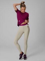 4F Legginsy treningowe szybkoschnące damskie - beżowe XS. Brązowe legginsy damskie 4f, s, bez wzorów, z podwyższonym stanem, długie, na fitness i siłownię. Za 169.99 zł.