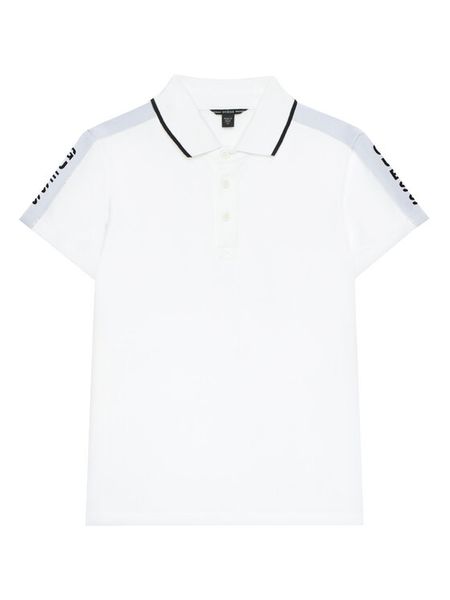 Guess Polo L4GP03 KAPY0 Biały Regular Fit. Białe t-shirty dla chłopców Guess, z aplikacjami, z bawełny, bez ramiączek. Za 150.99 zł.