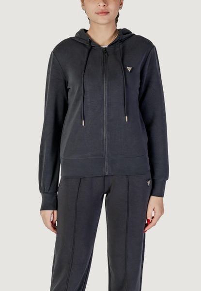 Bluza Kobieta GUESS ACTIVE OLYMPE FULL ZIP. Białe bluzy damskie Guess Active, s, z aplikacjami, z jeansu, z kapturem. Za 373.25 zł.