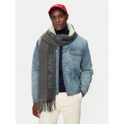 Szalik Pepe Jeans. Szare szaliki męskie Pepe Jeans, bez wzorów, z jeansu. Za 229.99 zł.