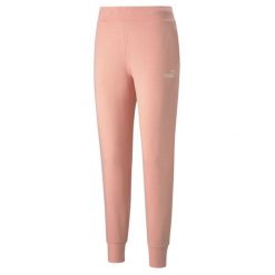 Puma Essential Logo Pants, damskie spodnie dresowe, Pomarańczowe. Brązowe obuwie sportowe damskie Puma, m, bez wzorów, z bawełny, na fitness i siłownię. Za 99.99 zł.