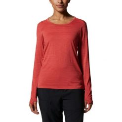 Koszulka sportowa damska Mountain Hardwear Mighty Stripe z długim rękawem. Czerwone koszulki sportowe damskie Mountain Hardwear, s, bez wzorów, bez kołnierzyka, bez ramiączek. Za 209.00 zł.