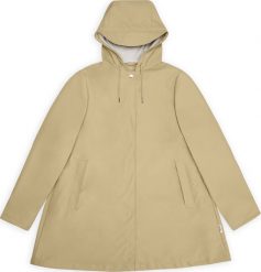 Rains damski płaszcz przeciwdeszczowy A-LINE W JACKET W3 18050 24 SAND M. Kurtki damskie Rains, m, bez wzorów, bez kaptura. Za 711.05 zł.
