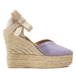 Espadryle Manebi. Fioletowe klapki damskie Manebi, bez wzorów, bez obcasa, bez zapięcia. Za 639.99 zł.