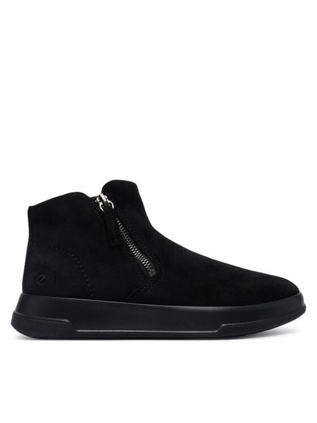 ECCO Botki Move W 22382305001 Czarny. Czarne botki damskie ecco, ze skóry, bez obcasa, na płaskiej podeszwie, bez zapięcia. Za 579.99 zł.