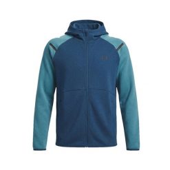 Bluza męska Under Armour Unstoppable Fleece Full Zip HD. Niebieskie bluzy męskie Under Armour, m, bez wzorów, z bawełny, bez kaptura. Za 474.55 zł.