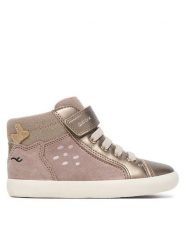Geox Sneakersy B Gisli Girl B661MA 022NF C5005 S Beżowy ciemny. Brązowe buty sportowe dziewczęce Geox, bez wzorów, ze skóry, bez zapięcia. Za 269.99 zł.