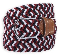 Brązowo-Biało-Granatowy Elastyczny Męski Pasek do Spodni, Casual -ALTIES- Parciany, Pleciony. Białe paski damskie Alties, bez wzorów, z elastanu, casualowe. Za 59.00 zł.