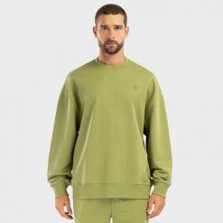 Bluza dresowa Lifestyle męska SIROKO Tree. Zielone bluzy męskie SIROKO, m, bez wzorów, z bawełny, bez kaptura, na fitness i siłownię. W wyprzedaży za 83.95 zł.
