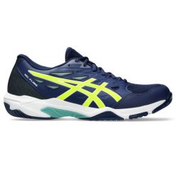 Buty halowe Asics Gel-Flare. Niebieskie buty sportowe męskie Asics, z materiału, bez zapięcia, do piłki ręcznej. Za 461.00 zł.