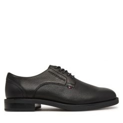 Półbuty Tommy Hilfiger. Czarne eleganckie półbuty Tommy Hilfiger, wizytowe, bez zapięcia. Za 649.99 zł.