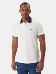 Armani Exchange Polo XM002350 AF10366 U0009 Biały Regular Fit. Białe koszulki polo męskie Armani Exchange, m, bez wzorów, z bawełny, bez ramiączek. Za 379.99 zł.