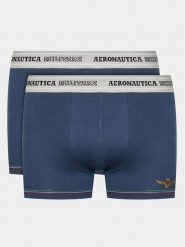Aeronautica Militare Komplet 2 par bokserek AM1UBX004 Granatowy. Niebieskie bokserki męskie Aeronautica Militare, m, bez wzorów, z bawełny. Za 69.99 zł.