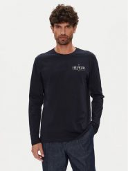 Tommy Hilfiger Longsleeve Stack MW0MW41293 Granatowy Regular Fit. Niebieskie bluzki z długim rękawem męskie Tommy Hilfiger, l, bez wzorów, z bawełny, bez kołnierzyka. Za 169.99 zł.