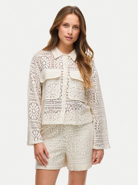 Vila Koszula Merinda 14105211 Beżowy Loose Fit. Brązowe bluzki damskie Vila, m, bez wzorów, z bawełny, bez kołnierzyka, bez ramiączek. Za 89.99 zł.