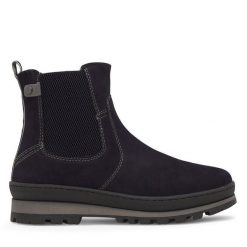 Botki Go Soft. Niebieskie botki damskie GO SOFT, bez obcasa, na płaskiej podeszwie, bez zapięcia. Za 269.99 zł.
