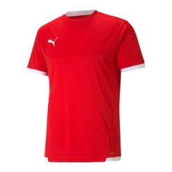 Męska Koszulka TeamLIGA. Czerwone koszulki sportowe męskie Puma, m, bez wzorów, bez kołnierzyka, bez ramiączek, trekkingowe. Za 120.99 zł.