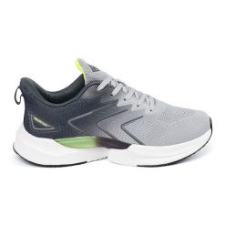 Vico Szare buty sportowe z zielonym elementem. Szare obuwie sportowe damskie bez wzorów, z tkaniny, na fitness i siłownię. Za 151.58 zł.