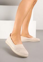 Beżowe Tenisówki Ozdobione Paskami Heloti. Brązowe trampki i tenisówki damskie Renee, bez wzorów, z jeansu, bez zapięcia. Za 44.99 zł.