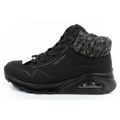 Buty do chodzenia damskie Skechers Uno Darling Daze. Czarne obuwie sportowe damskie Skechers, bez wzorów, z materiału, trekkingowe. Za 249.99 zł.