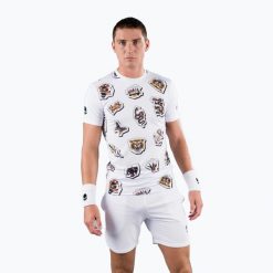 Koszulka tenisowa męska HYDROGEN Tattoo Tech. Białe koszulki sportowe męskie HYDROGEN, l, bez wzorów, z elastanu, bez kołnierzyka, bez ramiączek, na fitness i siłownię. Za 219.99 zł.