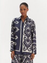 Weekend Max Mara Koszula Lastra 2615191011 Granatowy Relaxed Fit. Niebieskie bluzki damskie Weekend Max Mara, bez wzorów, z jedwabiu, bez kołnierzyka, bez ramiączek. Za 1,639.00 zł.