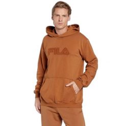 Bluza z kapturem Fila Bischkek. Brązowe bluzy męskie Fila, l, bez wzorów, z kapturem. Za 319.55 zł.