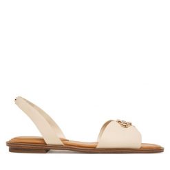 Sandały Aldo. Białe sandały damskie Aldo, bez wzorów, bez obcasa, na płaskiej podeszwie, bez zapięcia. Za 229.99 zł.