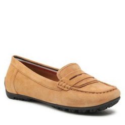Mokasyny Geox. Brązowe mokasyny damskie Geox. Za 339.99 zł.
