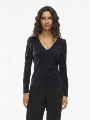 Vila koszulka z długim rękawem - VIElainas Kobiety srebrny|szary, XS. Szare t-shirty damskie Vila, xs, bez wzorów, wizytowe, bez kołnierzyka. Za 69.95 zł.